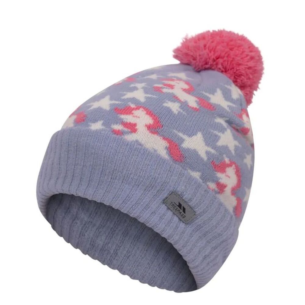 Trespass Childrens/Kids Lirita Unicorn Beanie / Light Blue